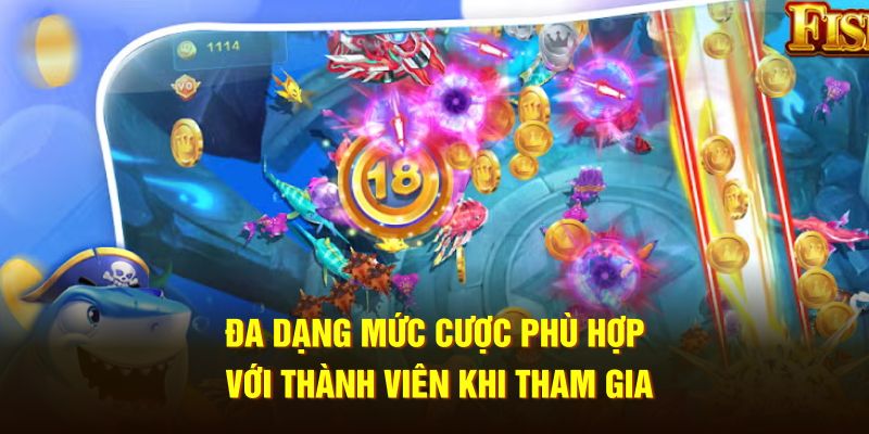 Đa dạng mức cược phù hợp với thành viên khi tham gia